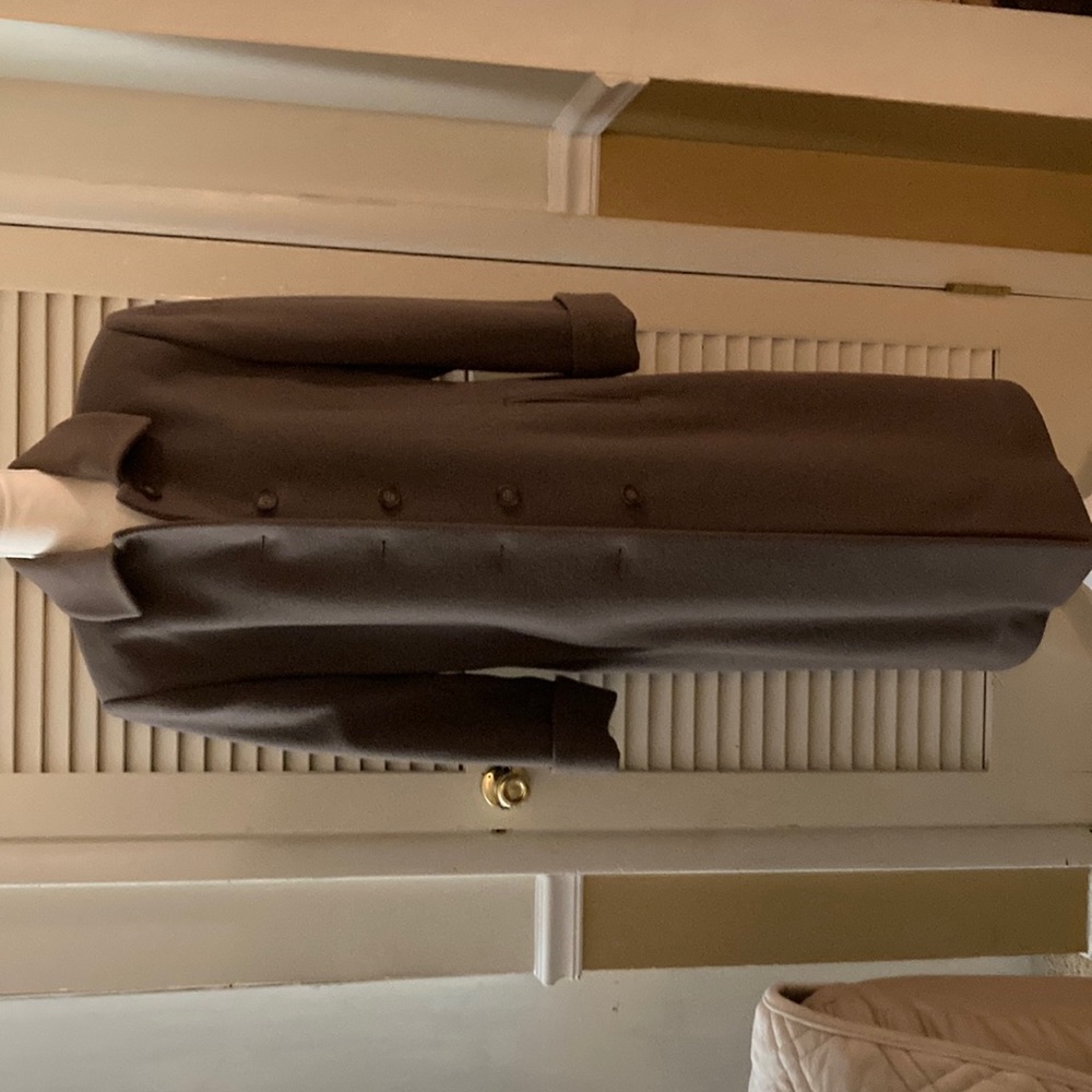 Wool Coat full length Talbots brown color